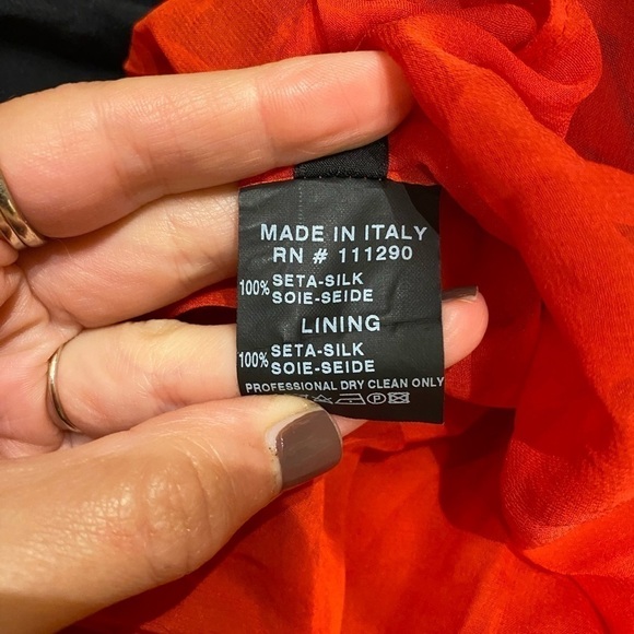 Derek Lam Women’s Silk Dress Red & Black Size 8 Knee Length Flowy Layered Dress - Picture 5 of 10